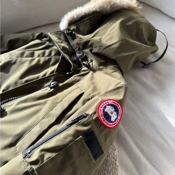 Canada Goose Olive Green Parka with Fur Trim